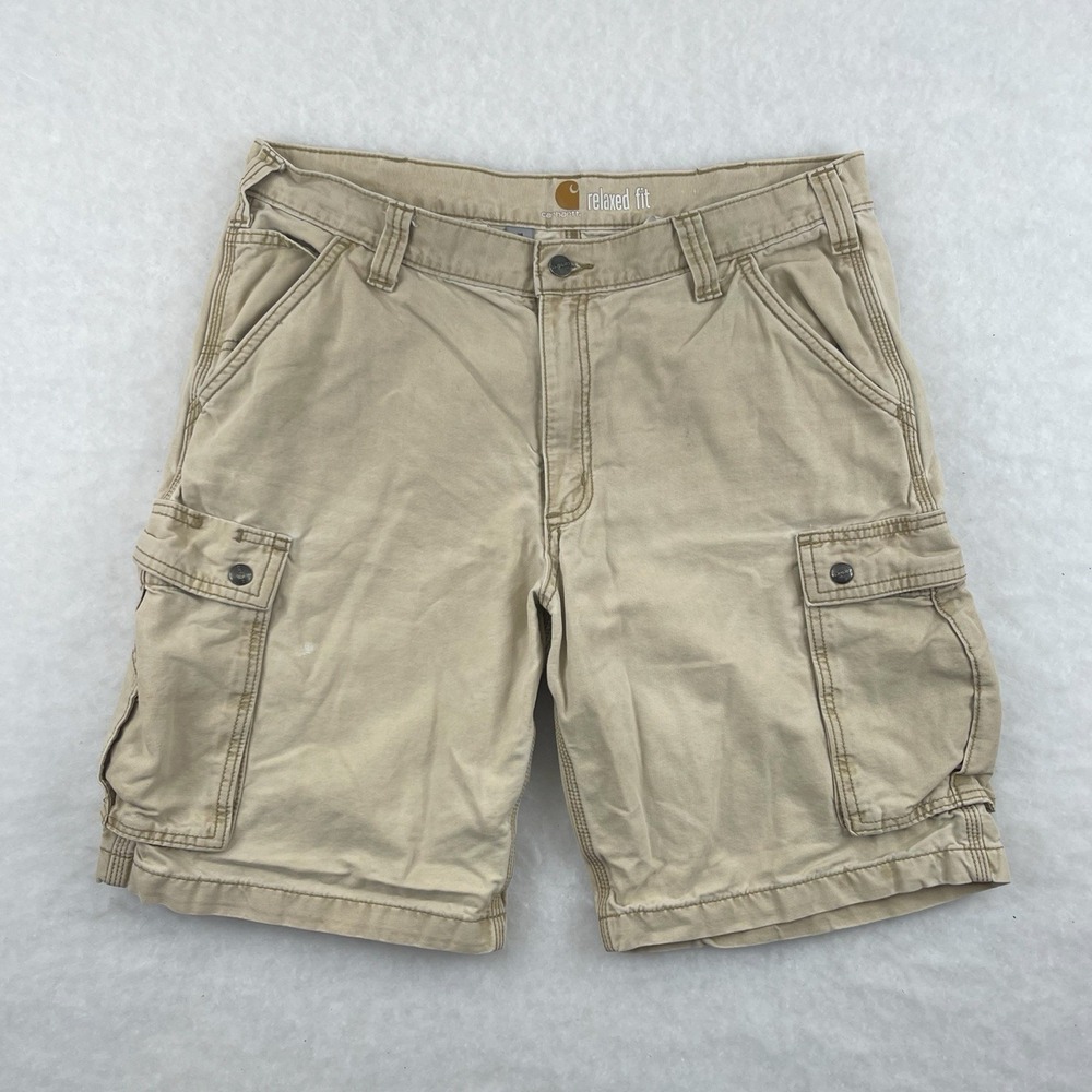 Carhartt Cargo Shorts Men's 36x10 Relaxed Fit Tan Color